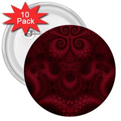 Burgundy Wine Swirls 3  Buttons (10 Pack)  by SpinnyChairDesigns