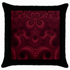 Burgundy Wine Swirls Throw Pillow Case (black) by SpinnyChairDesigns