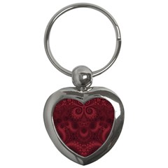 Burgundy Wine Swirls Key Chain (heart) by SpinnyChairDesigns