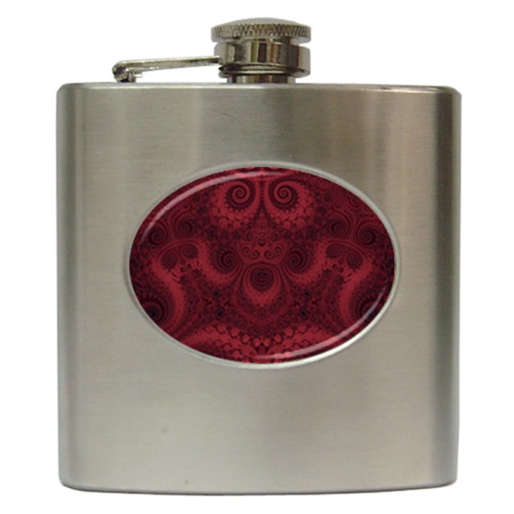 Burgundy Wine Swirls Hip Flask (6 oz)