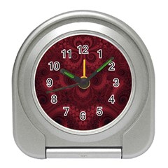 Burgundy Wine Swirls Travel Alarm Clock by SpinnyChairDesigns