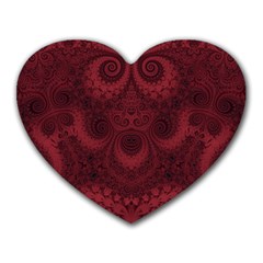 Burgundy Wine Swirls Heart Mousepads by SpinnyChairDesigns