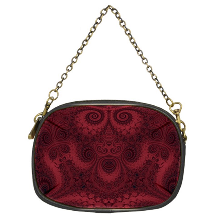 Burgundy Wine Swirls Chain Purse (Two Sides)