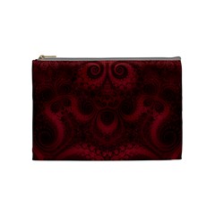 Burgundy Wine Swirls Cosmetic Bag (medium) by SpinnyChairDesigns