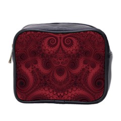 Burgundy Wine Swirls Mini Toiletries Bag (two Sides) by SpinnyChairDesigns