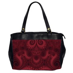 Burgundy Wine Swirls Oversize Office Handbag (2 Sides) by SpinnyChairDesigns