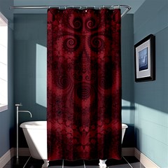 Burgundy Wine Swirls Shower Curtain 36  X 72  (stall)  by SpinnyChairDesigns