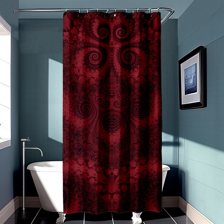 Burgundy Wine Swirls Shower Curtain 36  x 72  (Stall) 