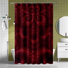 Burgundy Wine Swirls Shower Curtain 48  X 72  (small)  by SpinnyChairDesigns