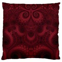 Burgundy Wine Swirls Large Cushion Case (one Side) by SpinnyChairDesigns