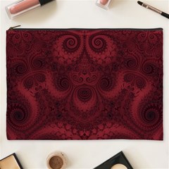 Burgundy Wine Swirls Cosmetic Bag (xxxl) by SpinnyChairDesigns