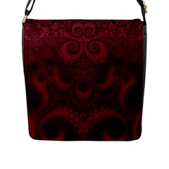 Burgundy Wine Swirls Flap Closure Messenger Bag (l) by SpinnyChairDesigns