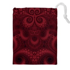 Burgundy Wine Swirls Drawstring Pouch (4xl) by SpinnyChairDesigns