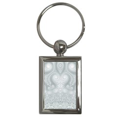 Ash Grey White Swirls Key Chain (rectangle) by SpinnyChairDesigns