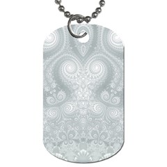 Ash Grey White Swirls Dog Tag (one Side) by SpinnyChairDesigns