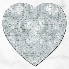 Ash Grey White Swirls Jigsaw Puzzle (heart) by SpinnyChairDesigns