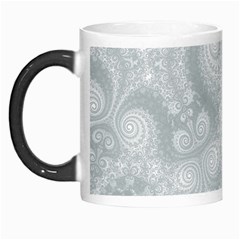 Ash Grey White Swirls Morph Mugs by SpinnyChairDesigns