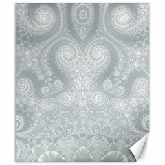 Ash Grey White Swirls Canvas 8  X 10  by SpinnyChairDesigns