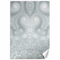 Ash Grey White Swirls Canvas 20  X 30  by SpinnyChairDesigns