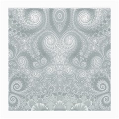 Ash Grey White Swirls Medium Glasses Cloth by SpinnyChairDesigns