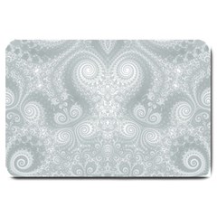 Ash Grey White Swirls Large Doormat  by SpinnyChairDesigns