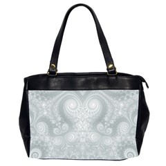 Ash Grey White Swirls Oversize Office Handbag (2 Sides) by SpinnyChairDesigns