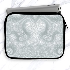 Ash Grey White Swirls Apple Ipad 2/3/4 Zipper Cases by SpinnyChairDesigns