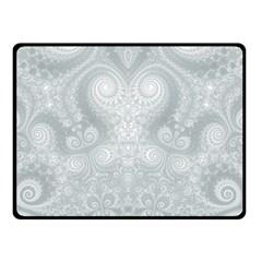 Ash Grey White Swirls Double Sided Fleece Blanket (small)  by SpinnyChairDesigns