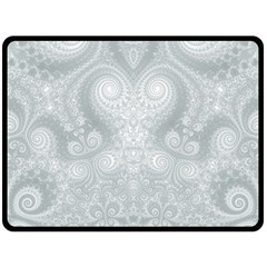 Ash Grey White Swirls Double Sided Fleece Blanket (large)  by SpinnyChairDesigns