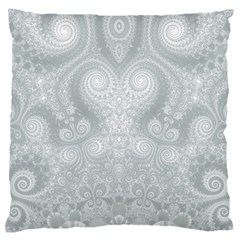 Ash Grey White Swirls Standard Flano Cushion Case (two Sides) by SpinnyChairDesigns