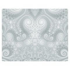 Ash Grey White Swirls Double Sided Flano Blanket (medium)  by SpinnyChairDesigns