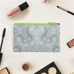 Ash Grey White Swirls Cosmetic Bag (XS) Back