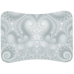 Ash Grey White Swirls Velour Seat Head Rest Cushion by SpinnyChairDesigns