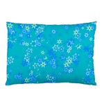 Aqua Blue Floral Print Pillow Case 26.62 x18.9  Pillow Case