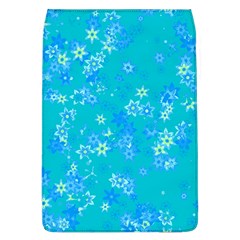 Aqua Blue Floral Print Removable Flap Cover (l) by SpinnyChairDesigns