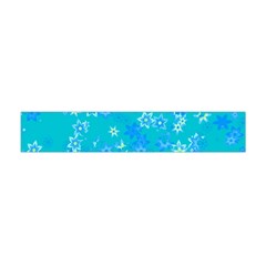 Aqua Blue Floral Print Flano Scarf (mini) by SpinnyChairDesigns