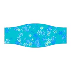 Aqua Blue Floral Print Stretchable Headband by SpinnyChairDesigns