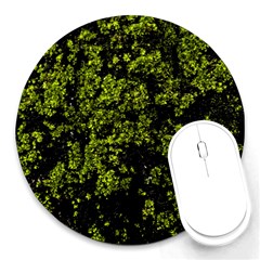 Nature Dark Camo Print Round Mousepads