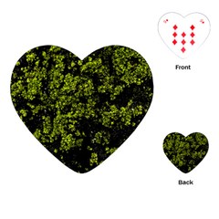 Nature Dark Camo Print Playing Cards Single Design (heart)