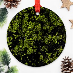 Nature Dark Camo Print Round Ornament (two Sides)