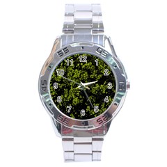 Nature Dark Camo Print Stainless Steel Analogue Watch by dflcprintsclothing