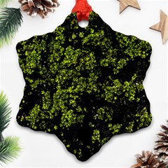 Nature Dark Camo Print Ornament (snowflake) by dflcprintsclothing