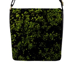 Nature Dark Camo Print Flap Closure Messenger Bag (l)