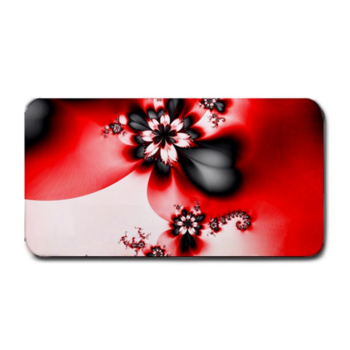 Abstract Red Black Floral Print Medium Bar Mats