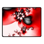 Abstract Red Black Floral Print Fleece Blanket (Small) 50 x40  Blanket Front