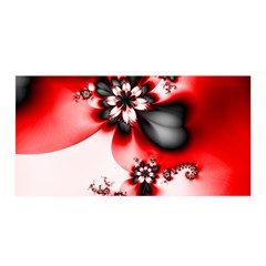 Abstract Red Black Floral Print Satin Wrap by SpinnyChairDesigns