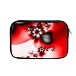 Abstract Red Black Floral Print Apple MacBook Pro 13  Zipper Case Front