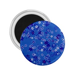 Cornflower Blue Floral Print 2 25  Magnets by SpinnyChairDesigns