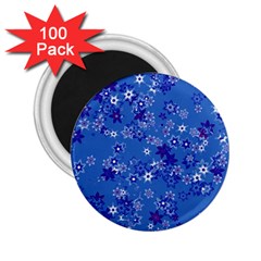 Cornflower Blue Floral Print 2 25  Magnets (100 Pack)  by SpinnyChairDesigns