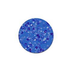 Cornflower Blue Floral Print Golf Ball Marker by SpinnyChairDesigns